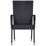 Vidaxl 7 Piece Garden Dining Set Poly Rattan Black