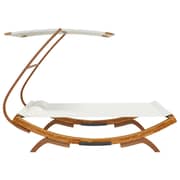 Vidaxl Hammock With Canopy 165x203x138 Cm Solid Bent Wood Cream