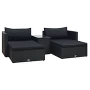 Vidaxl 5 Piece Garden Lounge Set With Cushions Poly Rattan Black