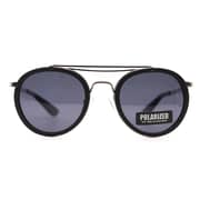 Ray Polo Sunglasses Ak17162 C02 Size 52 Black Grey /black Round Polarized Unisex