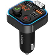 Porodo 24W PD Port Smart Car Charger FM Transmitter Black
