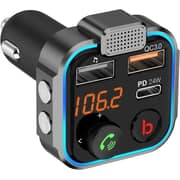 Porodo 24W PD Port Smart Car Charger FM Transmitter Black