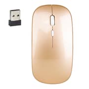 HXSJ M80 2.4ghz Wireless 1600dpi Three-speed Adjustable Optical Mute Mouse - Gold