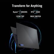 Asus ROG Flow X16 GV601RM-M6095W Gaming Laptop - Ryzen 7 3.2GHz 16GB 1TB 6GB Win11 16inch QHD+ Grey NVIDIA GeForce RTX 3060 English/Arabic Keyboard