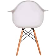 Galaxy Design Modern Dining Coffee Arm Chair Plastic Shell With Wooden Legs White Color Size L X W X H 40 X 42 X 80 Cm Model - Gdf-jeams5.