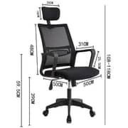 Galaxy Design Home Office Mesh Plastic Base Butterfly Mechanism With Headrest Chair Black Color Size ( L x W x H ) 50 x 50 x 108 cm Model - GDF-J920.