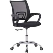 Galaxy Design Executive Quality Ergonomic Designed Comfortable Mid Back Adjustable Wide Seat Office & Desk Mesh Chair Black Color - Model GDF-7825.