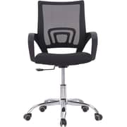 Galaxy Design Executive Quality Ergonomic Designed Comfortable Mid Back Adjustable Wide Seat Office & Desk Mesh Chair Black Color - Model GDF-7825.