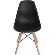 Galaxy Design Modern Dining Chair Plastic Shell With Wooden Legs Black Color Size L X D X H 41 X 40 X 83 Cm Model - Gdf-jeam1.