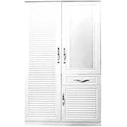 Galaxy Design 2 Door Wooden Cupboard Wardrobe With Mirror White Color Size L x W x H 90 x 50 x 210 cm Model - GDF-8892.