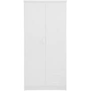 Galaxy Design Double Door Wooden Cupboard Wardrobe With 2 Drawers White Color Size L x W x H 90 x 55 x 190 cm Model - GDF-662.