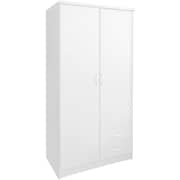 Galaxy Design Double Door Wooden Cupboard Wardrobe With 2 Drawers White Color Size L x W x H 90 x 55 x 190 cm Model - GDF-662.