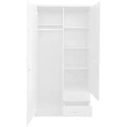 Galaxy Design Double Door Wooden Cupboard Wardrobe With 2 Drawers White Color Size L x W x H 90 x 55 x 190 cm Model - GDF-662.