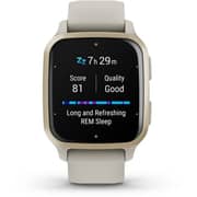 Garmin 010-02700-12 Venu Sq 2 Music Edition Cream Smart Watch Gold Aluminium/French Grey