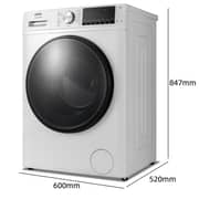 CHiQ CG80-14586BS Washing Machine 8kg AI One touch with Quick wash Function, High Speed 1400 rpm, Counter Depth and Child lock, Inverter Motor, Silver