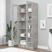 vidaXL Vitrine Cabinet Concrete Grey 82.5x30.5x185.5 cm Engineered Wood