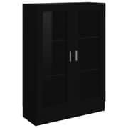vidaXL Vitrine Cabinet Black 82.5x30.5x115 cm Engineered Wood