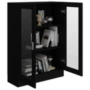 vidaXL Vitrine Cabinet Black 82.5x30.5x115 cm Engineered Wood