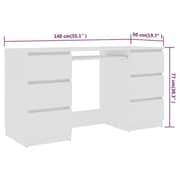 vidaXL Writing Desk White 140*50*77 cm