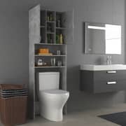 vidaXL Washing Machine Cabinet Concrete Grey 64x25.5x190 cm