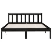 vidaXL Bed Frame Black Solid Pinewood 150x200 cm 5FT King Size
