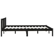 vidaXL Bed Frame Black Solid Pinewood 150x200 cm 5FT King Size