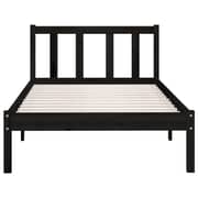 vidaXL Bed Frame Black Solid Pinewood 90x200 cm
