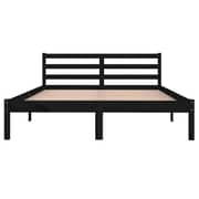vidaXL Day Bed Solid Wood Pine 140x200 cm Double Black