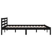 vidaXL Day Bed Solid Wood Pine 140x200 cm Double Black