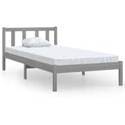 vidaXL Bed Frame Grey Solid Pinewood 90x200 cm