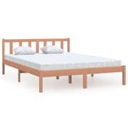 vidaXL Bed Frame Honey Brown Solid Pinewood 140x200 cm