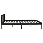 vidaXL Bed Frame Black Solid Pinewood 120x200 cm