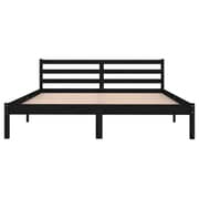 vidaXL Day Bed Solid Wood Pine 160x200 cm King Size Black