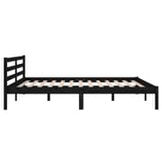 vidaXL Day Bed Solid Wood Pine 160x200 cm King Size Black
