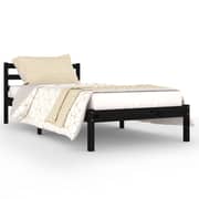 vidaXL Day Bed Solid Wood Pine 90x200 cm Black