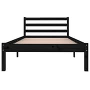 vidaXL Day Bed Solid Wood Pine 90x200 cm Black