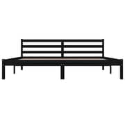 vidaXL Bed Frame Solid Wood Pine 180x200 cm Black 6FT Super King