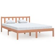 vidaXL Bed Frame Honey Brown Solid Pinewood 120x200 cm