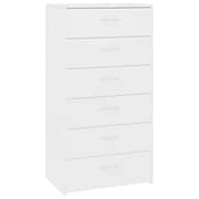 vidaXL Sideboard with 6 Drawers White 50x34x96 cm Engineered Wood