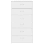vidaXL Sideboard with 6 Drawers White 50x34x96 cm Engineered Wood