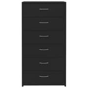 vidaXL Sideboard with 6 Drawers Black 50x34x96 cm Engineered Wood