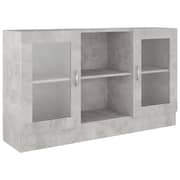 vidaXL Vitrine Cabinet Concrete Grey 120x30.5x70 cm Engineered Wood