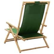 vidaXL Reclining Relaxing Chair Green Bamboo and Fabric