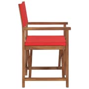 vidaXL Director's Chair Solid Teak Wood Red