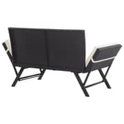 vidaXL Garden Bench with Cushions 176 cm Black Poly Rattan