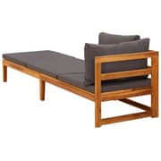 vidaXL Sun Lounger with 1 Armrest Dark Grey Solid Acacia Wood