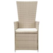vidaXL Reclining Garden Chairs 2 pcs with Cushions Poly Rattan Beige