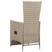 vidaXL Reclining Garden Chairs 2 pcs with Cushions Poly Rattan Beige