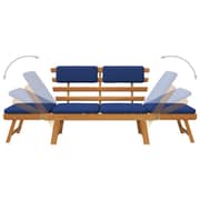 vidaXL Garden Bench with Cushions 2-in-1 190 cm Solid Acacia Wood