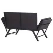 vidaXL Garden Bench with Cushions 176 cm Black Poly Rattan